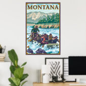 White Water Rafting - Montana Poster (Thuiskantoor)