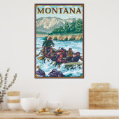 White Water Rafting - Montana Poster (Keuken)