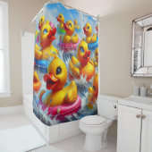 "White Water Rafting Rubber Duckies" Douchegordijn (In situ)