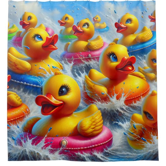 "White Water Rafting Rubber Duckies" Douchegordijn (Voorkant)