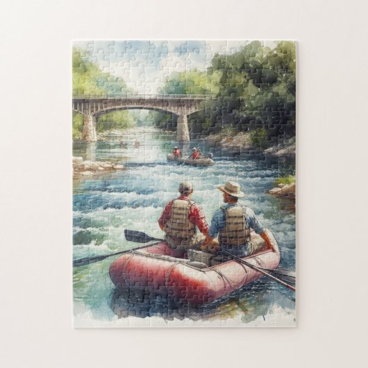 White Water Rafting Waterverf River Puzzel Legpuzzel (Verticaal)