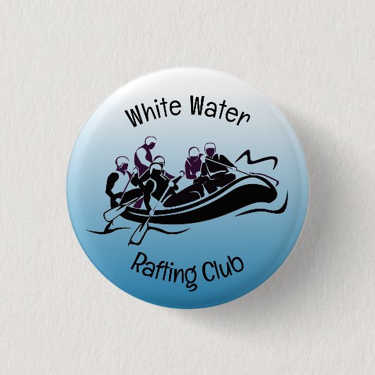 White Water River Rafting Design Button (Voorkant)