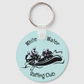 White Water River Rafting Design Button Sleutelhanger (Voorkant)
