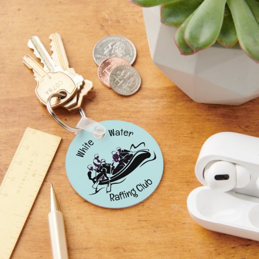 White Water River Rafting Design Button Sleutelhanger (Bureau)