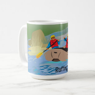 White Water River Rafting Design Coffee Mok