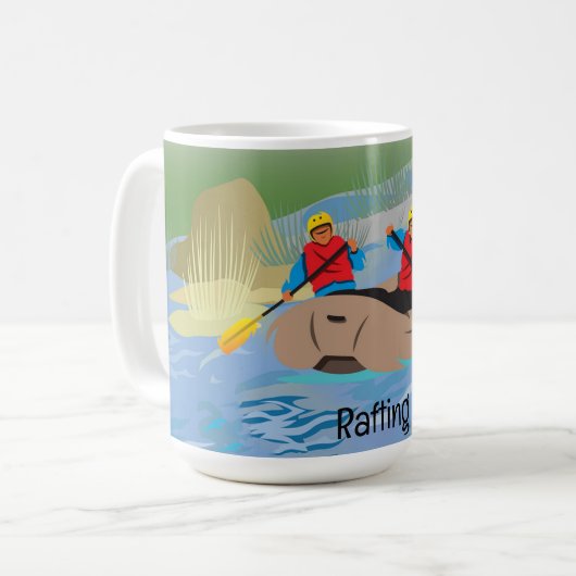 White Water River Rafting Design Coffee Mok (Voorkant links)