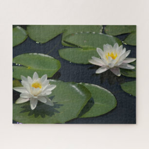 White Waterlilies Jigzaag Puzzle Legpuzzel