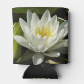 White Waterlily and Bud Floral Blikjeskoeler (Achterkant)