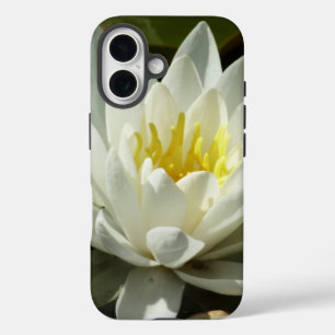White Waterlily and Bud Floral iPhone 16 Hoesje