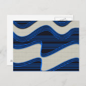White Wave Fabric Blue Neon lines Afbeelding afdru Briefkaart (Voorkant / Achterkant)