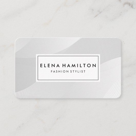 White Wave Lines Patroon Visitekaartje (Voorkant)