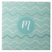 White Waves Pattern Tegeltje (Voorkant)