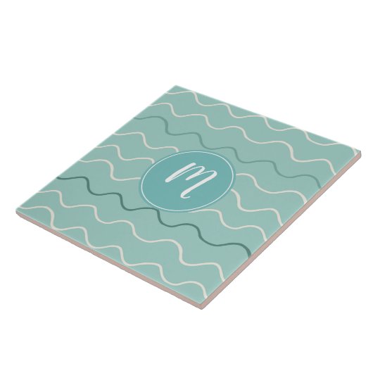 White Waves Pattern Tegeltje (Zijkant)