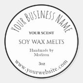 White Wax Melt Business Product Label Sticker (Voorkant)