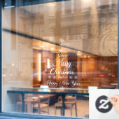 White We wensen u een prettige kerstklaring. Raamsticker (Cafe Raam)