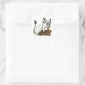 White Weasel Wildlife Square Sticker (Tas)