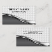 White Weave Metallic Achtergrond Visitekaartje (Voorkant / Achterkant)