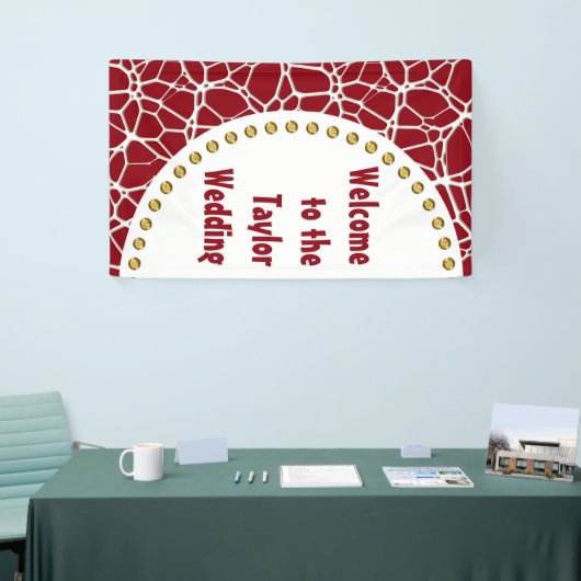 White Web Texture + uw bachgr. en ideeën Spandoek (Beurs)