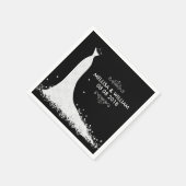 White Weddenress & Black Background Servetten (Hoek)