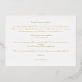 White Wedding Fancy Ornament Frame Flowers Folie Uitnodiging (Achterkant)