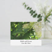 White Wedding Hydrangeas Aankondigingskaart (Staand voorkant)
