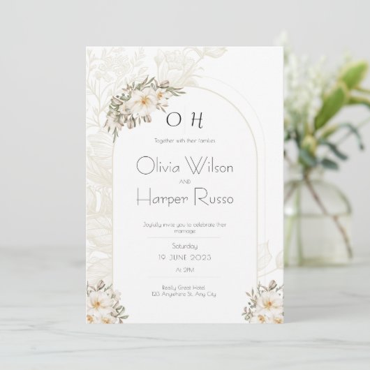 White wedding Invitation (Debout devant)