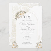 White wedding Invitation (Devant / Derrière)