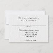 White Wedding Invitation Reply cards met menu (Voorkant)