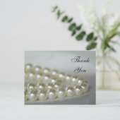 White Wedding Pearls Dank je Briefkaart (Staand voorkant)