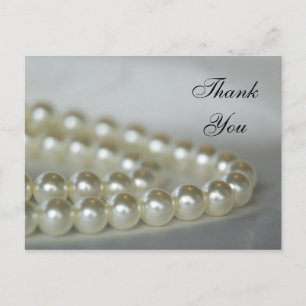 White Wedding Pearls Dank je Briefkaart