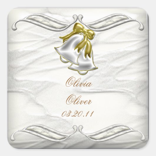 White Wedding Vierkante Sticker (Voorkant)