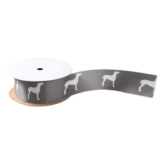 White Weimaraner Silhouettes on Grey Lint (Spoel)