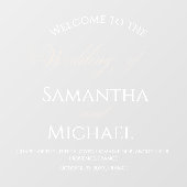 White Welcome Wedding Elegant  Address  Raamsticker (Vel)
