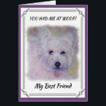WHITE WEST HIGHLAND TERRIER<br><div class="desc">Awesome and sweet – this white Westie with sparkling eyes will charm you at any time. Painted in soft pinks and blues - originally watercolor painted by the designer www.fancifulwatercolors.ca – contact me if you want your dog painted!</div>