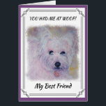 WHITE WEST HIGHLAND TERRIER<br><div class="desc">Awesome and sweet – this white Westie with sparkling eyes will charm you at any time. Painted in soft pinks and blues - originally watercolor painted by the designer www.fancifulwatercolors.ca – contact me if you want your dog painted!</div>