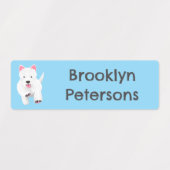 White West Highland Terrier cartoon gepersonalisee Labels (Design 2)