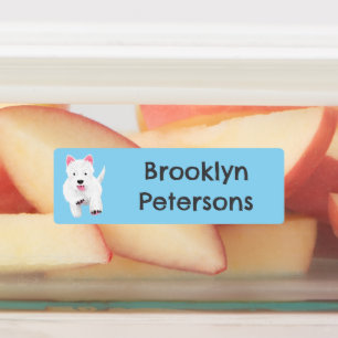 White West Highland Terrier cartoon gepersonalisee Labels