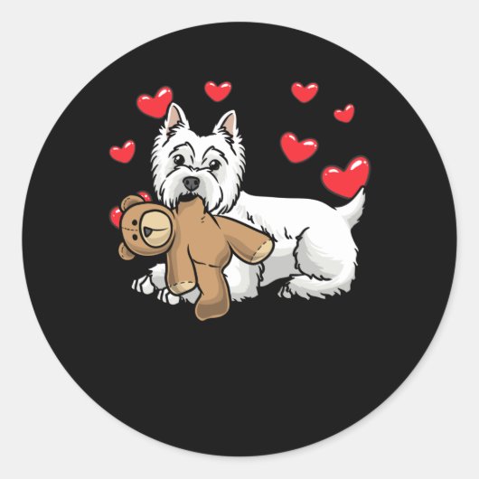 White West Highland Terrier Dog Ronde Sticker (Voorkant)