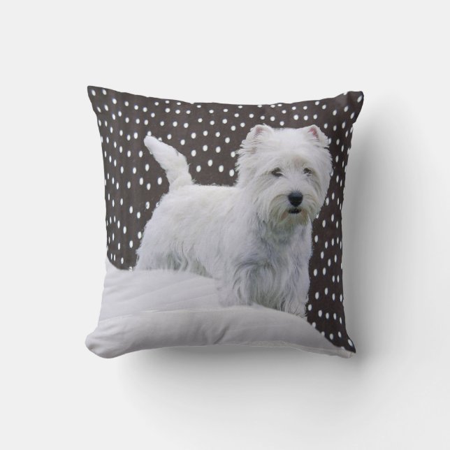White West Highland Terrier Pillow Kussen (Voorkant)