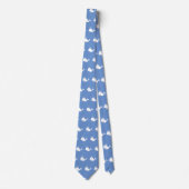 White Whale Pattern on Sky Blue Stropdas (Voorkant)