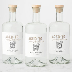 White Whiskey Verjaardagsfeestje Perfect Gerijpt Likeurfles Etiket