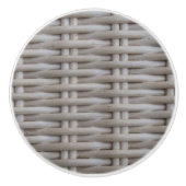 White Wicker Keramische Knop (Voorkant)