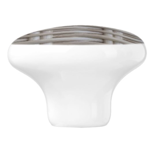 White Wicker Keramische Knop (Zijkant)