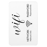 White WiFi Password Sign Black WiFi Network Info