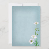 White Wildflower op Blue Wedding Kaart (Achterkant)