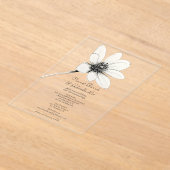 White Wildflower Wedding Acryl Uitnodigingen (Laagn)