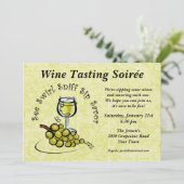 White Wine 5 S's Party Invitation Kaart (Staand voorkant)