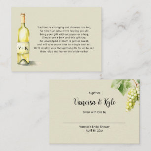 White Wine Bottle display vrijgezellenfeest label Informatiekaartje