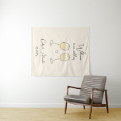 White Wine Glass Wedding Welcome Wandkleed (In Situ (horizontaal))