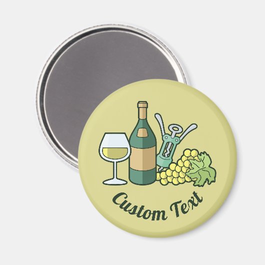 White Wine Magnet Magneet (Voorkant / Achterkant)
